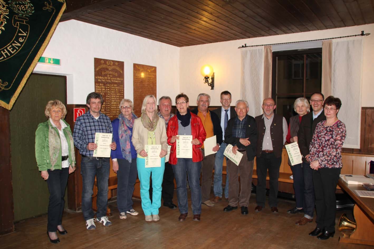 Bild zum Beitrag „Ehrungen bei der Jahreshauptversammlung 2014“