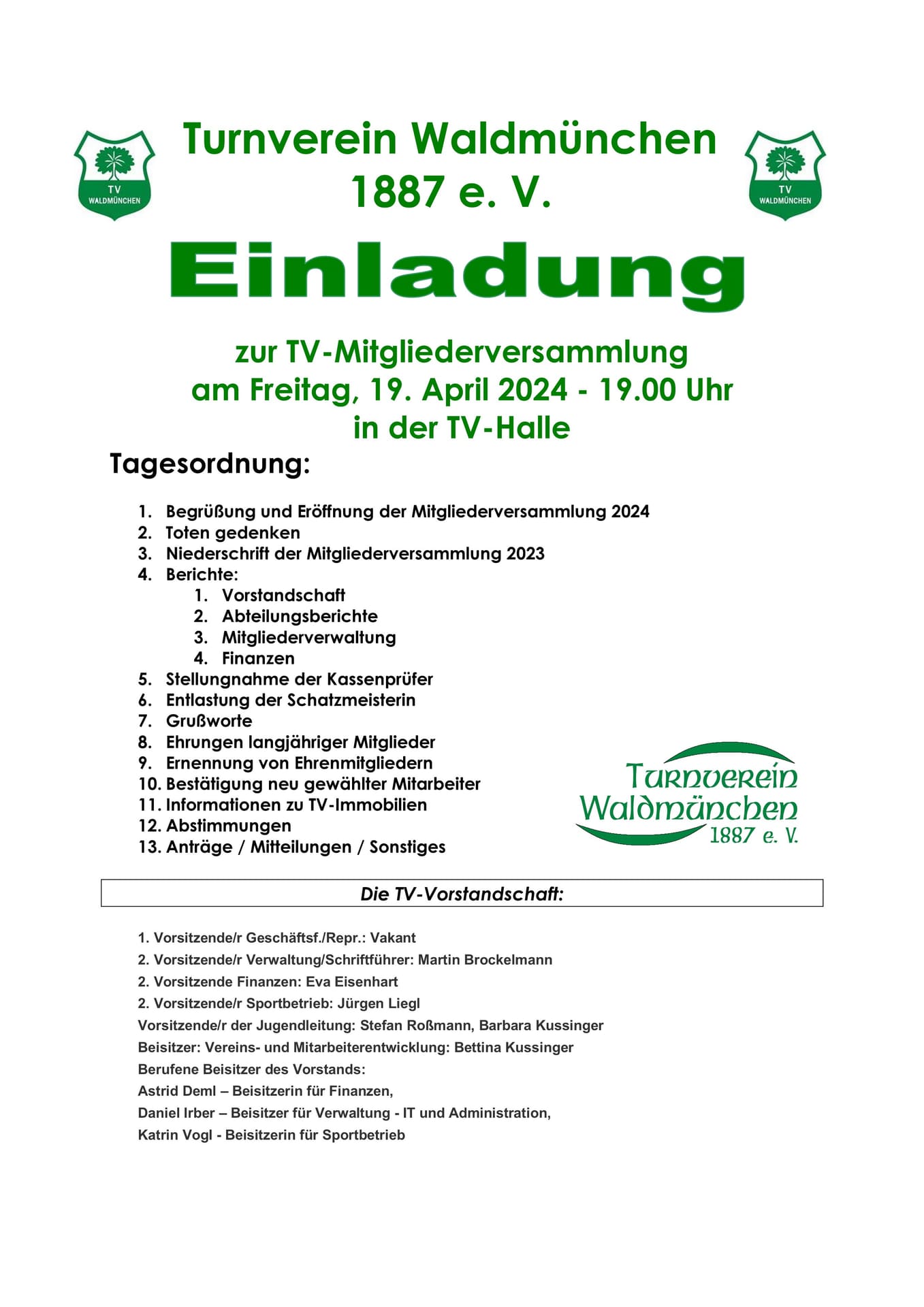 Bild zum Beitrag „Jahreshauptversammlung 2024“