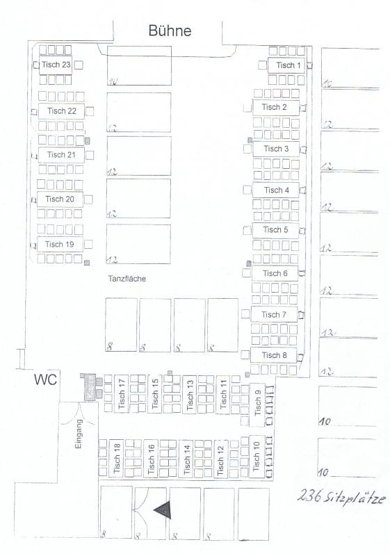 Sitzplan der TV-Halle